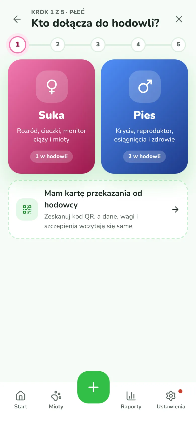 Kreator dodawania psa